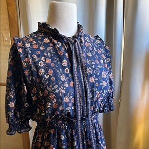 Max Studio Navy Floral Dress